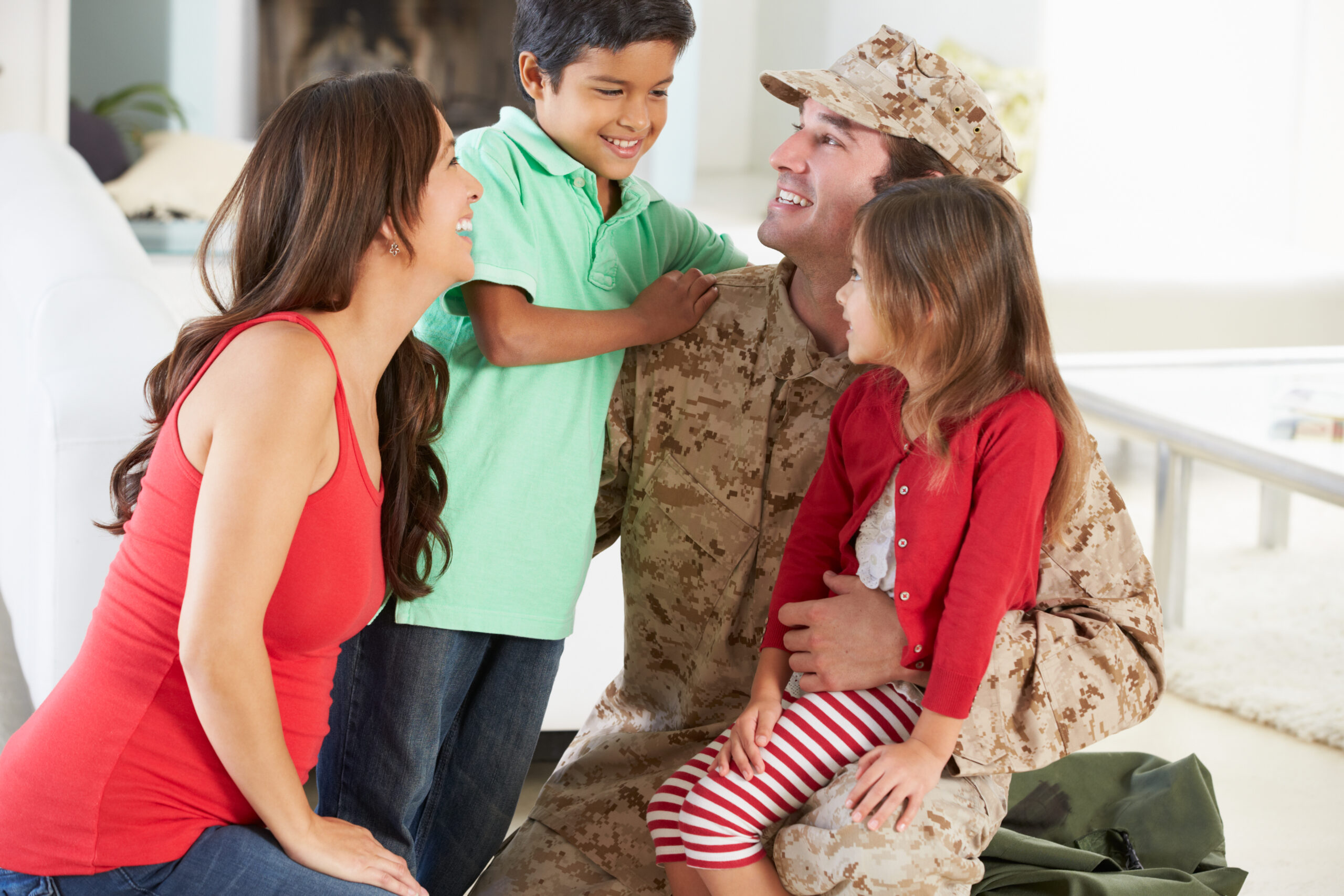 Father in the military with his family.